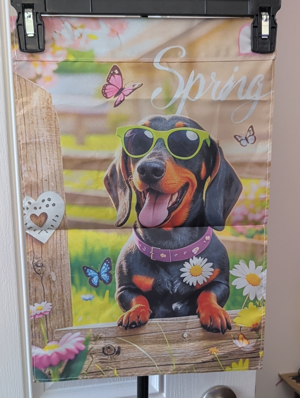 Spring Dachshund Sunglasses Garden Flag